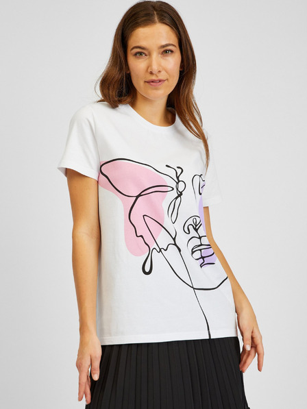 Sam 73 Tricou imprimat alb pentru femei SAM73 Musca