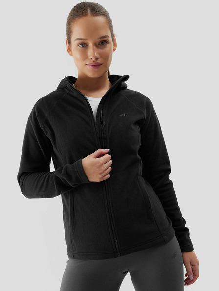 4F Hanorac cu glugă, cu fermoar, din fleece, pentru femei 4F