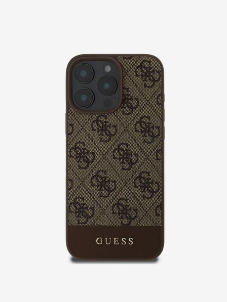 Guess Guess PU 4G Stripe Back Cover pentru iPhone 16 Pro Max maro