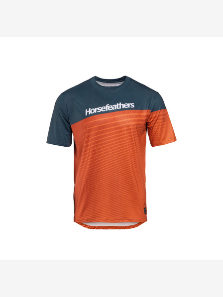 Horsefeathers Tricou de ciclism Quantum - petrol/portocaliu aprins HORSEFEATHERS