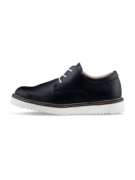 Vasky Cizme semi din piele pentru femei - Negru și alb - Primăvară / Toamnă Vasky Derby Boots