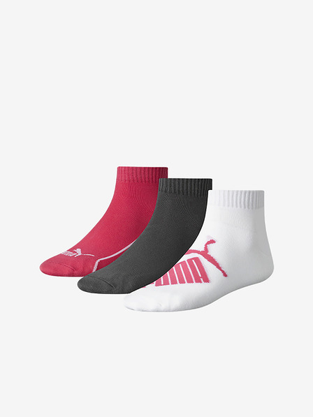 Puma Set de trei perechi de șosete Puma în roz închis, gri și alb