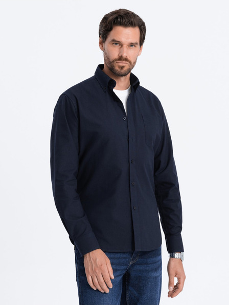Ombre Clothing Cămașă bărbați albastru închis Ombre Clothing