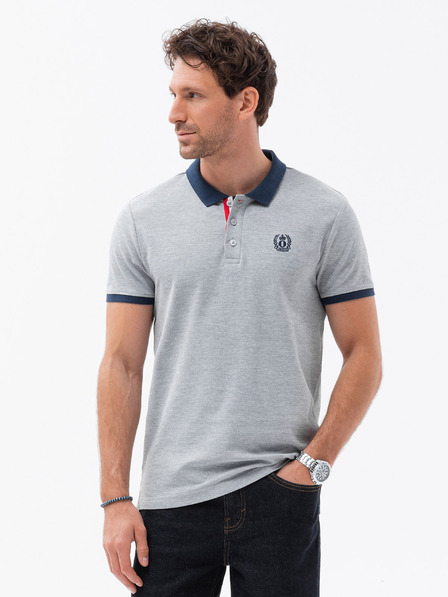 Ombre Clothing Tricou polo gri pentru bărbați Ombre Clothing
