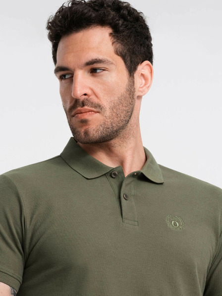 Ombre Clothing Tricou polo basic verde Ombre Clothing pentru bărbați