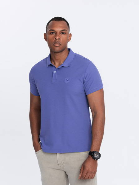 Ombre Clothing Tricou polo de bază violet pentru bărbați Ombre Clothing