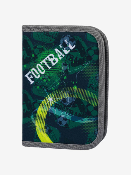 BAAGL  Geantă pentru creioane școlare verde cu un singur nivel Baagl Football