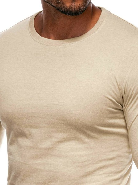 Edoti Edoti - tricou cu mânecă lungă bej pentru bărbați