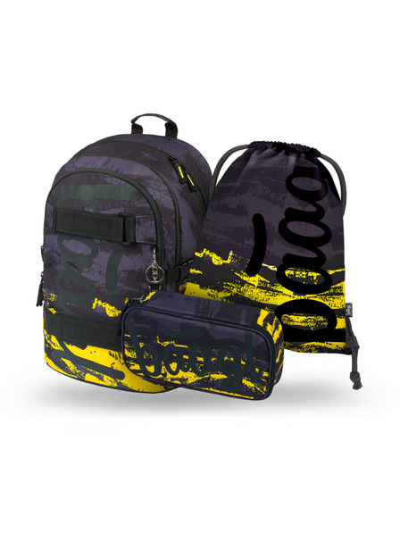 BAAGL  Set școlar gri - rucsac, penar, geantă Baagl Skate Dune