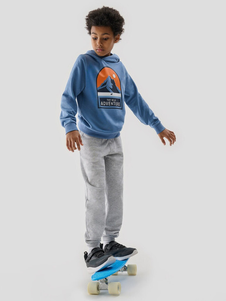 4F Sweatshirt cu glugă 4F pentru băieți - albastru