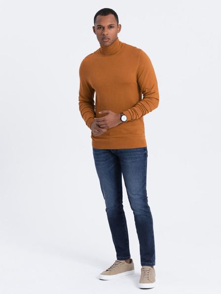 Ombre Clothing Knitted Viscose Turtleneck Solid Color pentru bărbați de la Ombre Clothing