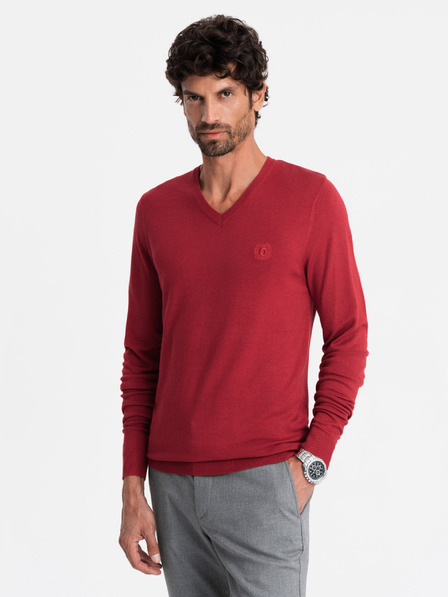 Ombre Clothing Pulover elegant pentru bărbați BASIC cu decolteu în V Îmbrăcăminte Ombre