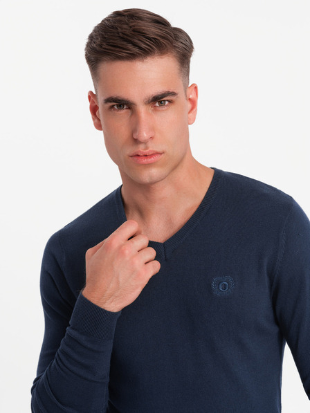 Ombre Clothing Pulover elegant pentru bărbați BASIC cu decolteu în V Îmbrăcăminte Ombre