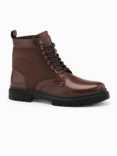 Ombre Clothing Pantofi bărbătești cu talpă înaltă din materiale lipite maro Ombre Clothing