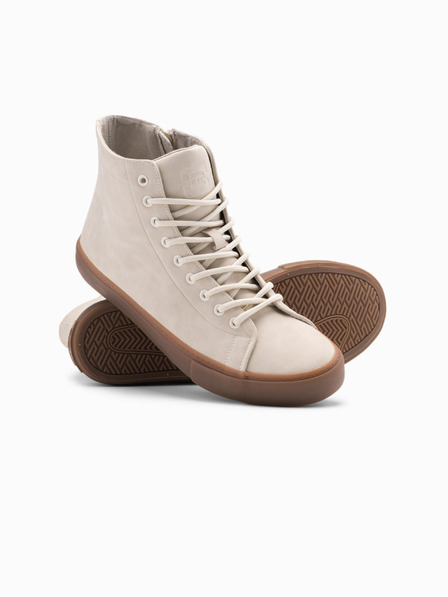 Ombre Clothing Adidași bărbătești high top cu vârf din cauciuc bej Ombre Clothing
