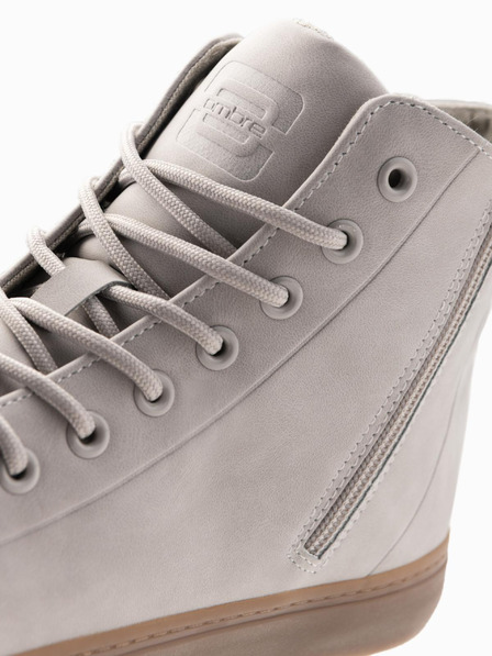 Ombre Clothing Adidași bărbătești high top cu vârf din cauciuc gri Îmbrăcăminte Ombre