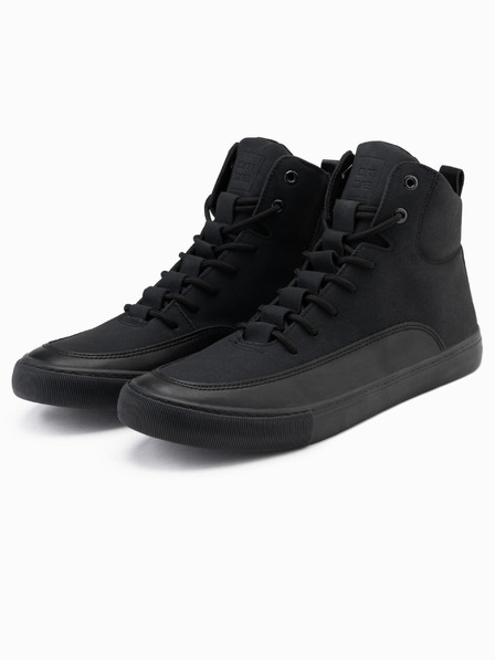 Ombre Clothing Adidași bărbătești cu vârf înalt din cauciuc negru Ombre Clothing