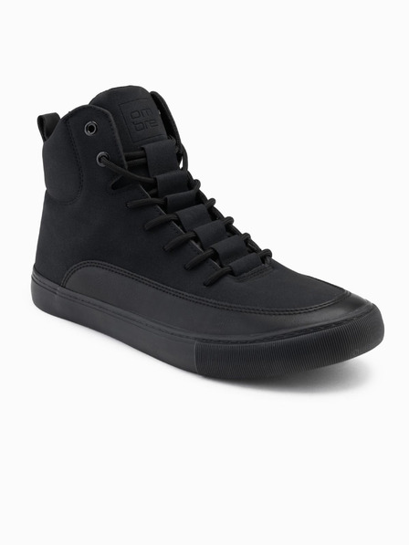 Ombre Clothing Adidași bărbătești cu vârf înalt din cauciuc negru Ombre Clothing