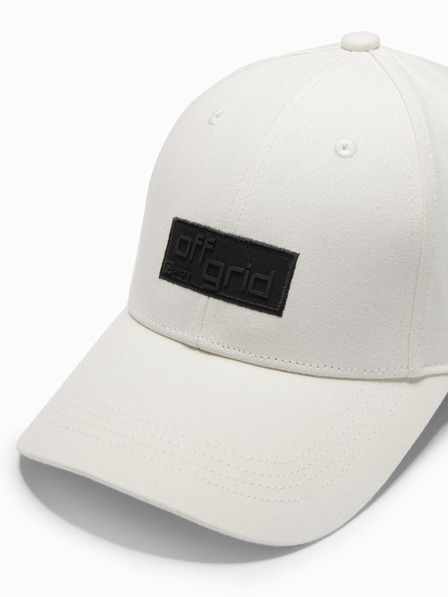 Ombre Clothing Șapcă bărbătească cu vârf cu aplicație dreptunghiulară crem Ombre Clothing