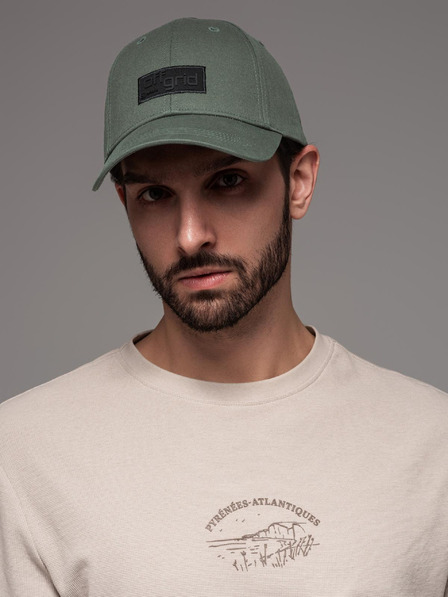 Ombre Clothing Șapcă de baseball pentru bărbați cu plasture dreptunghiular verde Ombre Clothing