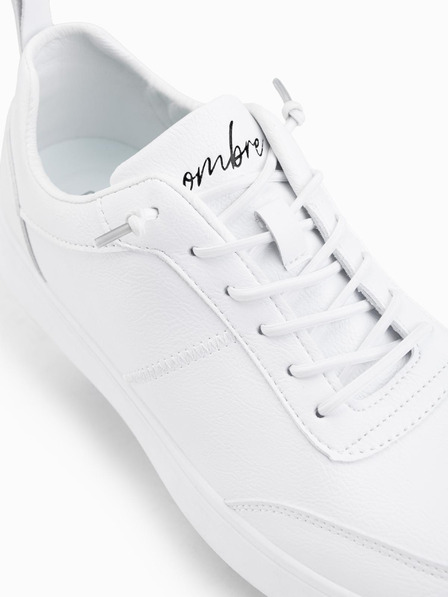 Ombre Clothing Pantofi casual unisex bărbătești eco nubuc alb Ombre Clothing
