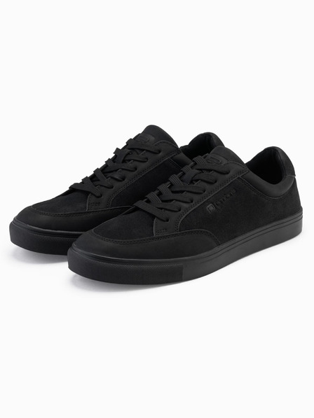 Ombre Clothing Pantofi de stradă monocromi pentru bărbați, stil negru Îmbrăcăminte Ombre