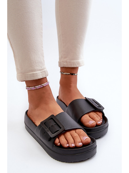 BIG STAR SHOES Papuci din spumă cu platformă pentru femei cu cataramă Big Star Black