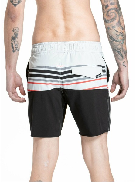 Meatfly Meatfly pantaloni scurți de baie Keith 17" Gri Deschis / Roșu Portocaliu | Gri | Mărime