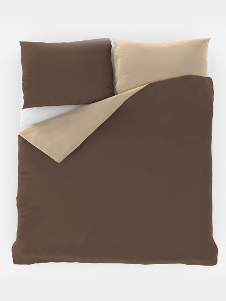 Kvalitex Lenjerie de pat din satin francez LUXURY COLLECTION 1+2, 240x200, 70x90cm maro închis / bej