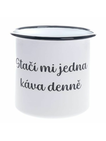 Casa de Engel Enamel decorative mug "One coffee a day is enough", 1000ml, 0/36