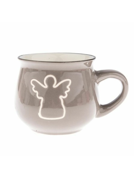 Casa de Engel Ceramic mug with angel - gray, 240ml, 12/48