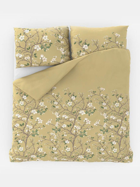 Kvalitex Lenjerie franceză satinată LUXURY COLLECTION 1+2, 220x200, 70x90cm SPRING gold