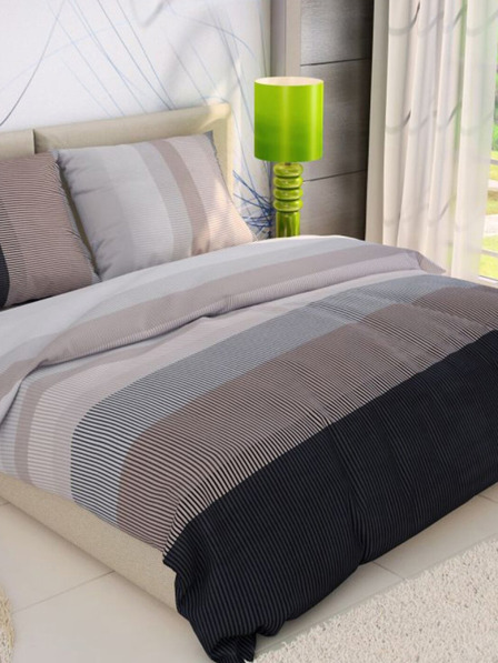 Kvalitex Lenjerie de pat din bumbac franțuzesc DELUX 200x200, 70x90cm NEPTUNE maro