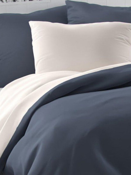 Kvalitex Set lenjerie de pat din satin LUXURY COLLECTION 1+2, 200x200, 70x90cm gri antracit / alb