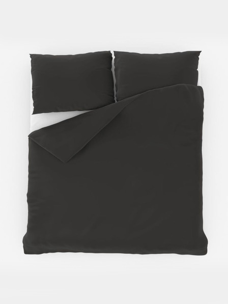 Kvalitex French Solid Cotton Bedding 240x200, 70x90cm Dark Gray
