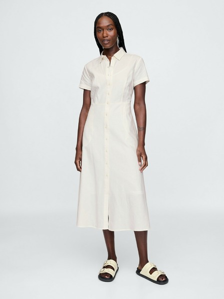 GAP Rochie maxi cămașă din in GAP