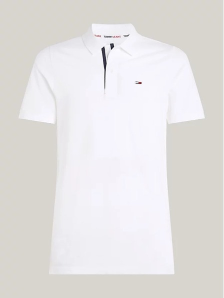 Tommy Jeans Tricou polo alb pentru bărbați Tommy Jeans Pure Organic Slim Fit Polo YBR Alb