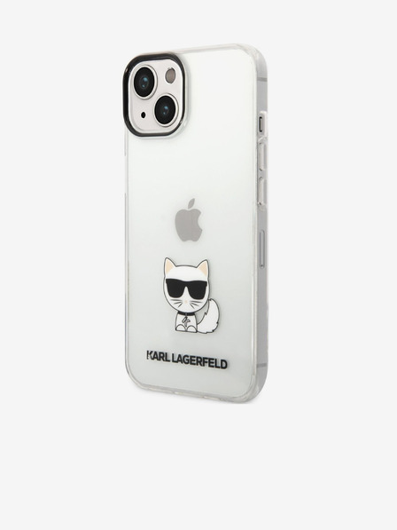 Karl Lagerfeld Karl Lagerfeld Choupette Logo Husă Spate pentru iPhone 14 Plus Transparent