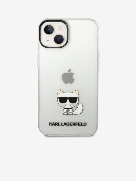 Karl Lagerfeld Karl Lagerfeld Choupette Logo Husă Spate pentru iPhone 14 Plus Transparent