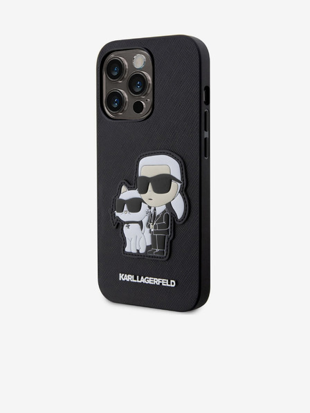 Karl Lagerfeld PU Saffiano Karl and Choupette NFT Husă Spate pentru iPhone 14 Pro Max Black Karl Lagerfeld