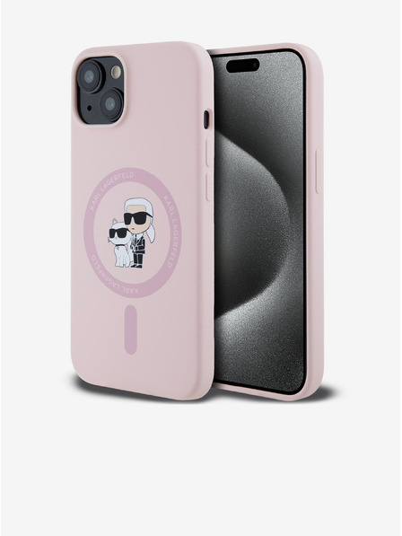 Karl Lagerfeld Husă Spate pentru iPhone 14 Karl Lagerfeld Liquid Silicone Karl and Choupette Magsafe