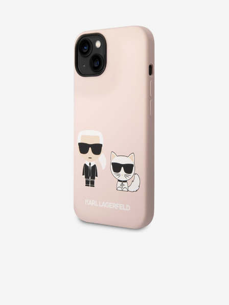 Karl Lagerfeld Karl Lagerfeld and Choupette Liquid Silicone Husă Spate pentru iPhone 14 Plus Pink