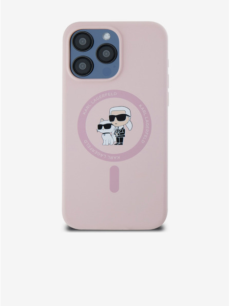 Karl Lagerfeld Carcasă Spate pentru iPhone 14 Pro Karl Lagerfeld Liquid Silicone Karl și Choupette Magsafe