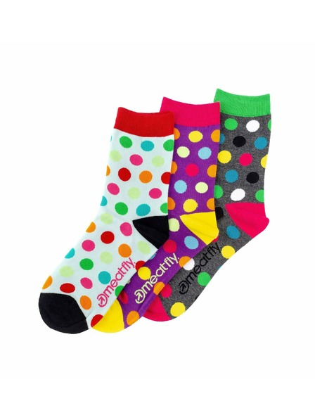 Meatfly Meatfly șosete damă Lt. Regular Dots pachet cadou | Multicolor | Mărime