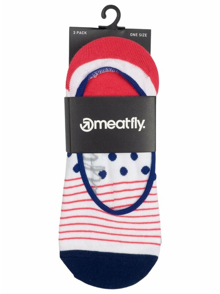 Meatfly Meatfly șosete scurte pachet triplu Red Stripe | Roșu | Mărime