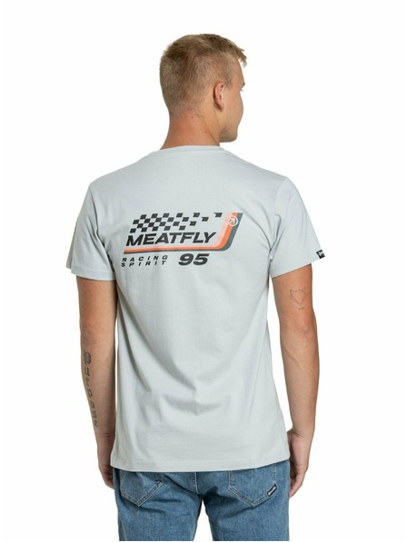 Meatfly Meatfly tricou pentru bărbați Racing Spirit Stone | Maro | Mărime S | 100% bumbac