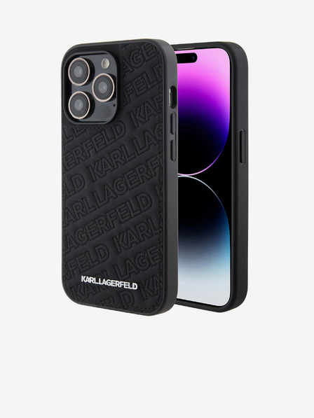 Karl Lagerfeld PU Model Matlasat Carcasă Spate pentru iPhone 15 Pro Max Negru Karl Lagerfeld