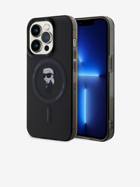 Karl Lagerfeld IML Ikonik MagSafe Carcasă Spate pentru iPhone 15 Pro Negru Karl Lagerfeld