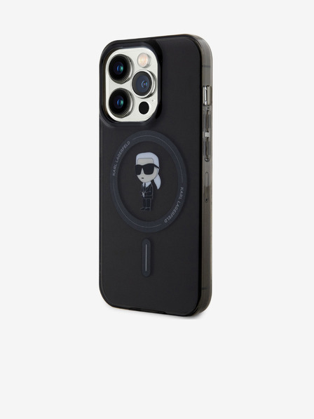 Karl Lagerfeld IML Ikonik MagSafe Carcasă Spate pentru iPhone 15 Pro Negru Karl Lagerfeld