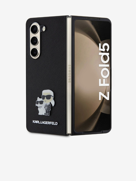 Karl Lagerfeld Karl Lagerfeld PU Saffiano Karl și Choupette NFT Carcasă Spate pentru Samsung Galaxy Z Fold 5 Negru